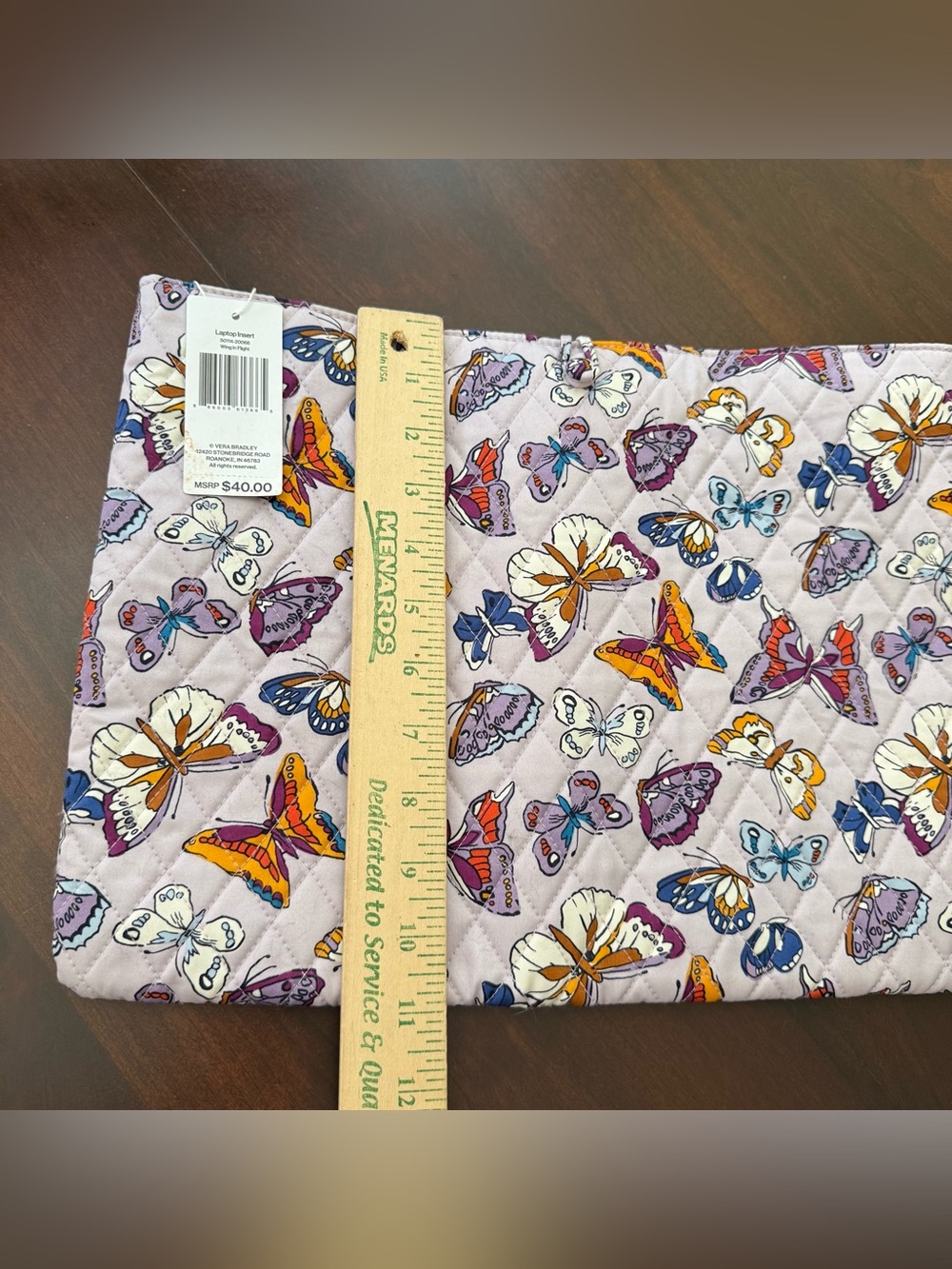NWT Vera Bradley Wing in Flight Quilted Cotton Laptop insert Sleeve - Picture 7 of 7